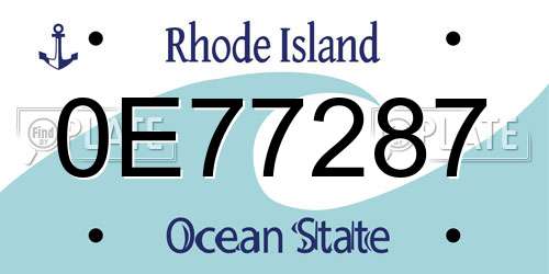 0E77287 Rhode Island License Plate