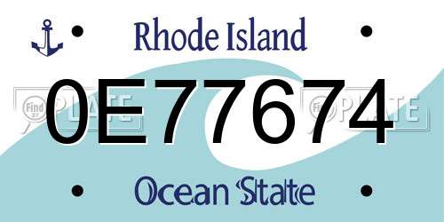 0E77674 Rhode Island License Plate