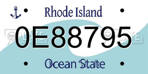 0E88795 Rhode Island License Plate