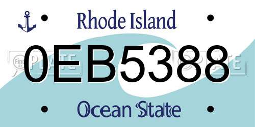 0EB5388 Rhode Island License Plate