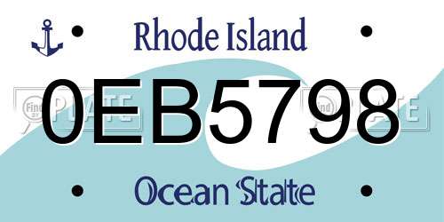 0EB5798 Rhode Island License Plate