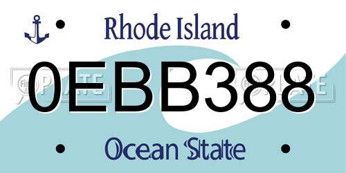 0EBB388 Rhode Island License Plate