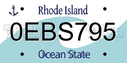 0EBS795 Rhode Island License Plate