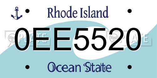 0EE5520 Rhode Island License Plate