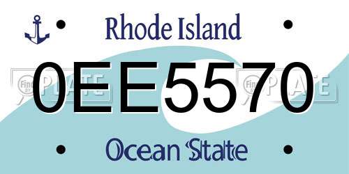 0EE5570 Rhode Island License Plate