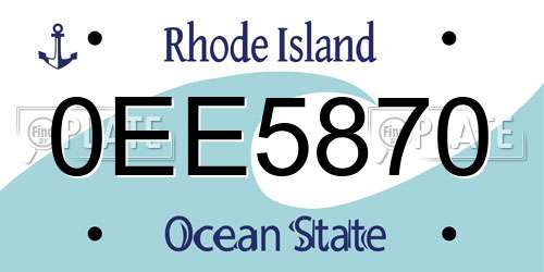 0EE5870 Rhode Island License Plate