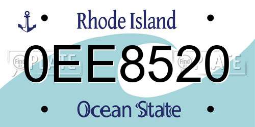0EE8520 Rhode Island License Plate