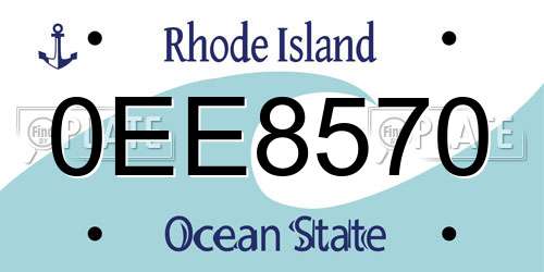 0EE8570 Rhode Island License Plate