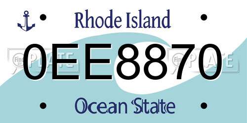 0EE8870 Rhode Island License Plate