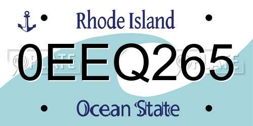 0EEQ265 Rhode Island License Plate