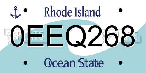 0EEQ268 Rhode Island License Plate