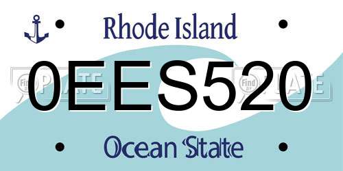 0EES520 Rhode Island License Plate