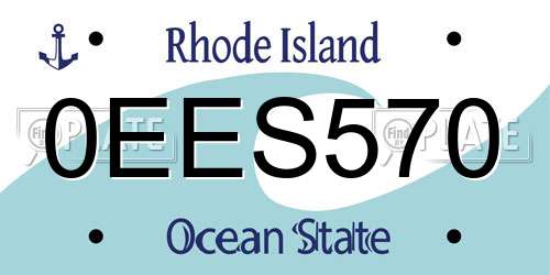 0EES570 Rhode Island License Plate