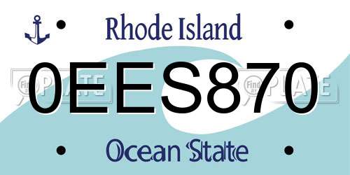 0EES870 Rhode Island License Plate