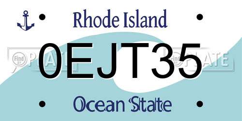 0EJT35 Rhode Island License Plate