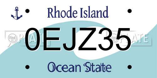 0EJZ35 Rhode Island License Plate