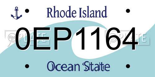 0EP1164 Rhode Island License Plate