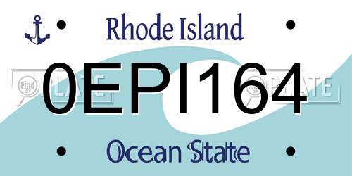 0EPI164 Rhode Island License Plate