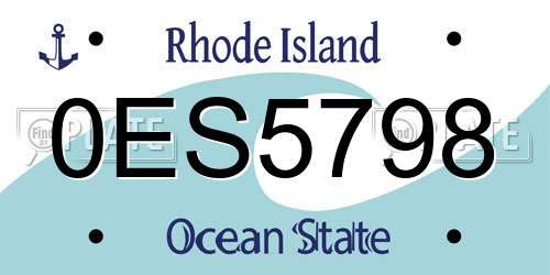 0ES5798 Rhode Island License Plate