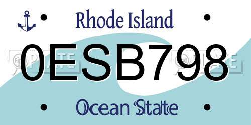 0ESB798 Rhode Island License Plate
