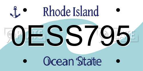 0ESS795 Rhode Island License Plate