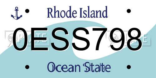 0ESS798 Rhode Island License Plate