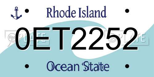 0ET2252 Rhode Island License Plate