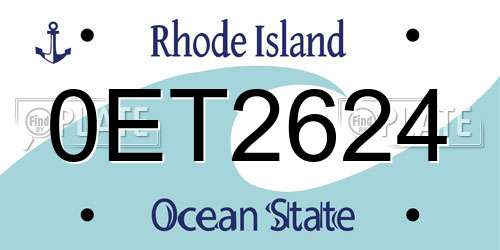0ET2624 Rhode Island License Plate