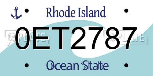 0ET2787 Rhode Island License Plate