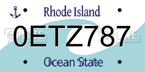 0ETZ787 Rhode Island License Plate