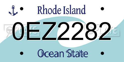 0EZ2282 Rhode Island License Plate