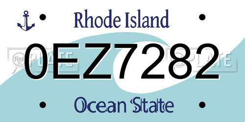 0EZ7282 Rhode Island License Plate