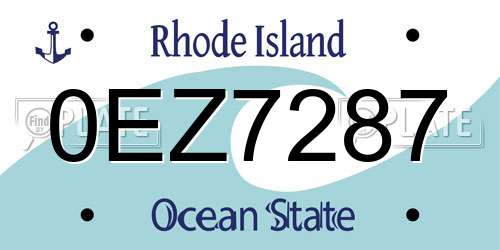 0EZ7287 Rhode Island License Plate
