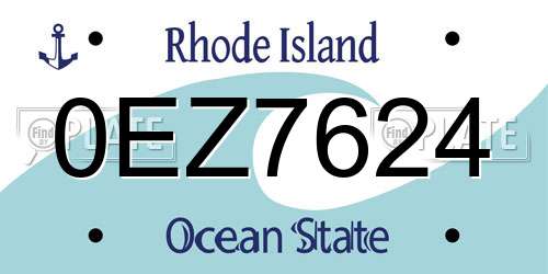 0EZ7624 Rhode Island License Plate