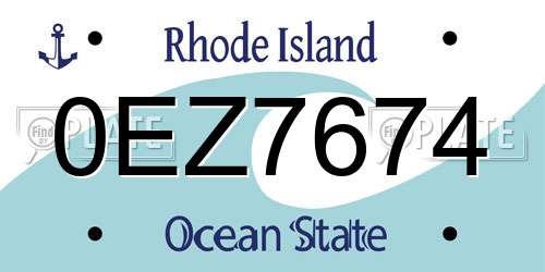 0EZ7674 Rhode Island License Plate