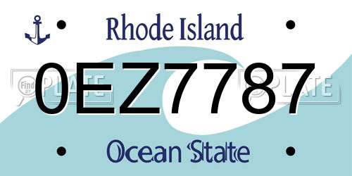 0EZ7787 Rhode Island License Plate