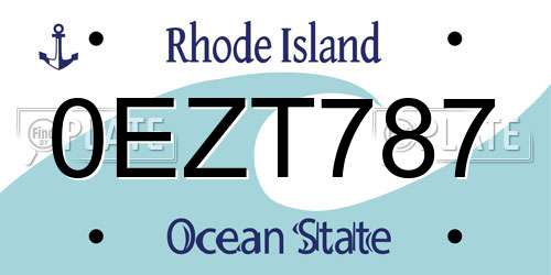 0EZT787 Rhode Island License Plate