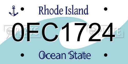 0FC1724 Rhode Island License Plate