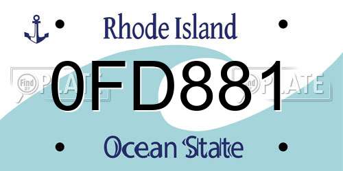 0FD881 Rhode Island License Plate