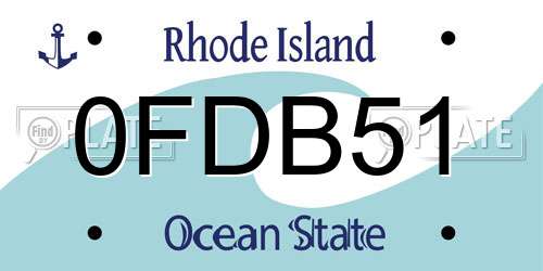 0FDB51 Rhode Island License Plate