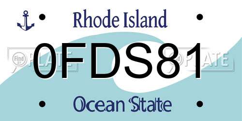 0FDS81 Rhode Island License Plate