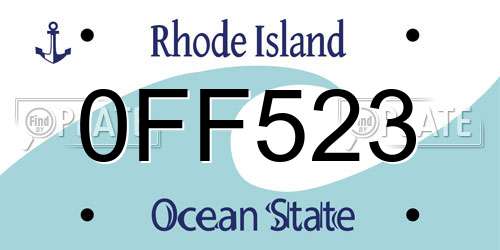 0FF523 Rhode Island License Plate