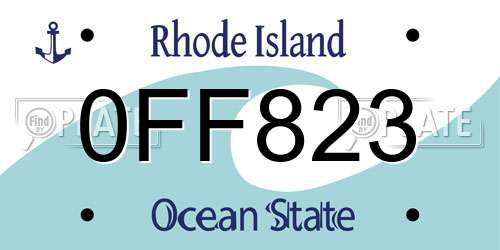 0FF823 Rhode Island License Plate