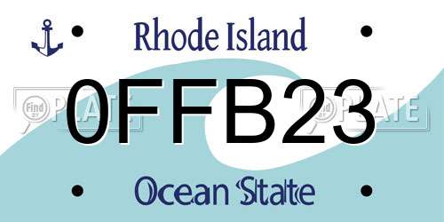 0FFB23 Rhode Island License Plate