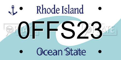 0FFS23 Rhode Island License Plate