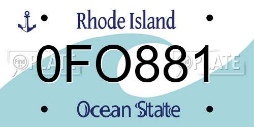 0FO881 Rhode Island License Plate