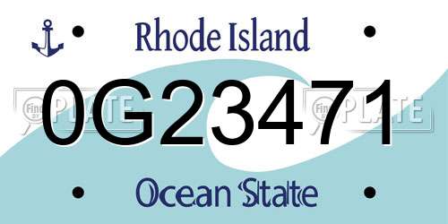 0G23471 Rhode Island License Plate