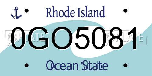 0GO5081 Rhode Island License Plate
