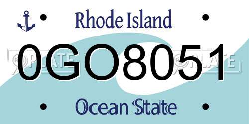0GO8051 Rhode Island License Plate