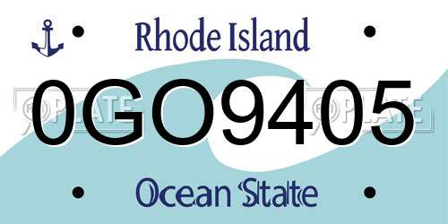 0GO9405 Rhode Island License Plate